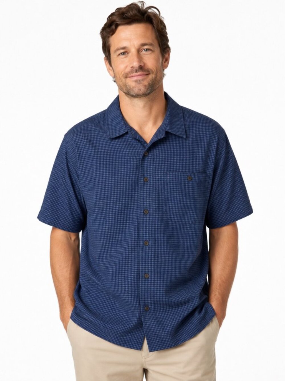 511 Tactical Series Men's 2XL Blue Plaid Button Up Shirt 55% Cotton 45% Polyeste